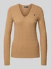 Polo Ralph Lauren Gebreide pullover met kasjmier, model 'KIMBERLY' Camel