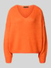 Oui oversized gebreide pullover met mohairgehalte Oranje