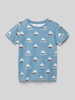 Name It T-Shirt mit geripptem Rundhalsausschnitt Modell 'FILLE' Bleu