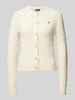 MORE Wollen cardigan met kabelpatroon Beige