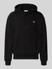 Lacoste Bluza z kapturem o kroju relaxed fit z mieszanki bawełny Czarny