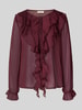FREE/QUENT Regular Fit Bluse mit Rüschen Modell 'Ditte' Bordeaux