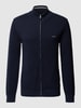 Gant Strickjacke mit Label-Stitching Modell 'PIQUE' Marine