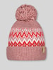 Barts Muts met pompon en met wol model 'Nakarah' Rood