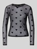 VERO MODA Slim Fit Langarmshirt mit Rundhalsausschnitt Modell 'LOVA' Black