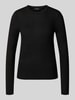 OPUS Shirt met lange mouwen en ronde hals, model 'Sumelika' Zwart