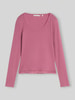 Tom Tailor Denim Slim Fit Langarmshirt aus Baumwoll-Mix Mauve