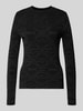 HUGO Longsleeve aus Viskose-Mix in Strick-Optik Modell 'Satero' Black