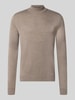 Christian Berg Men Regular Fit Turtleneck aus Woll-Mix Mud Melange