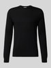 Profuomo Regular Fit Strickpullover aus reiner Wolle Black