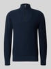 Tom Tailor Denim Schipperstrui van puur katoen met ritssluitingdetail Marineblauw