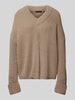 Drykorn Gebreide pullover met V-hals, model 'DANILIO' Beige