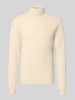 Casual Friday sweter z golfem o kroju slim fit z mieszanka wełny model 'Karl' Złamany biały