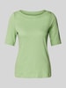 Tom Tailor Slim Fit T-Shirt mit U-Boot-Ausschnitt Hellgruen