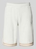 PEGADOR Shorts mit Strukturmuster und Label-Stitching Hellgrau Melange
