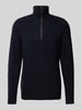 Casual Friday Gebreide pullover met schipperskraag, model 'Kristian' Marineblauw