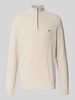 Fynch-Hatton Strickpullover mit Troyer-Kragen Offwhite
