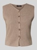 Oui Gebreid gilet met V-hals Taupe