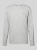 Gant Longsleeve mit Label-Stitching Mittelgrau Melange