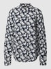 Marc O'Polo Overhemdblouse met all-over motief Marineblauw