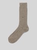 Burlington Socken aus Woll-Mix mit Label-Detail Modell 'Tweed' Mittelgrau Melange