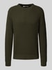 SELECTED HOMME Regular fit gebreide pullover van puur biologisch katoen, model 'TOM' Donkergroen