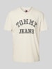 Tommy Jeans Regular Fit T-Shirt aus reiner Baumwolle mit gemustertem Label Print Beige