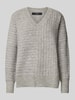 Vero Moda Comfort Fit Strickpullover mit zweifachem Streifenmuster Modell 'URANUS' Hellgrau