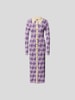 Dodo bar Or Midikleid mit Allover-Label Purple meliert