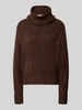 ICHI relaxed fit gebreide pullover met col model 'IHKAMARA' Donkerbruin