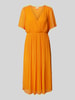 Vila Midi-jurk in wikkellook, model 'JANELLE' Oranje