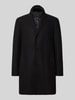 HECHTER PARIS Regular Fit Mantel aus Woll-Mix Black