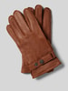 Pearlwood Handschuhe aus Leder mit Label-Detail Cognac