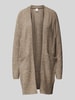 ICHI Strickjacke in offenem Design Modell 'Kamara' Taupe