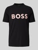 BOSS Green T-shirt met logoprint, model 'Teebero' Zwart