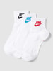 Nike Sokken met labelprint in een set van 3 paar, model 'EVERYDAY' Wit