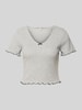 Only Slim Fit T-Shirt aus Baumwoll-Mix Modell 'CARLOTTA' Hellgrau Melange