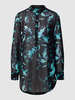 comma Overhemdblouse in transparant design Petrol