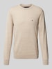 Tommy Hilfiger Strickpullover mit gerippten Abschlüssen Beige