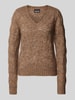 Pieces Regular Fit Strickpullover mit Fallmaschenmuster Modell 'BIBBI' Hazel