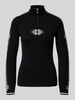 Dale of Norway Gebreide pullover van wol met ritssluiting, model 'Geilo' Zwart