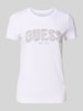 Guess T-shirt z wyhaftowanym logo Jasnoniebieski