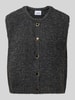 VILLA SOPHIE Loose fit mouwloos vest met mohair, model 'VIOLA' Antraciet