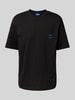 Hugo Blue T-Shirt mit Logo-Badge Modell 'Niley' Black