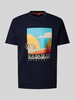 Napapijri T-shirt met labelprint, model 'ARBIA' Marineblauw