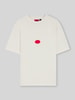 HUGO Relaxed fit T-shirt van katoenjersey, model 'DIVIS' Wit