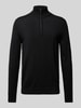 JOOP! Collection Strickpullover mit Troyer-Kragen Modell 'Dario' Black