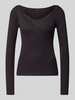 Only Longsleeve mit Spitzenbesatz Modell 'KIRA' Black