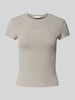 LeGer by Lena Gercke LeGer Studio Kollektion - T-Shirt mit Label-Stitching Hellgrau