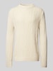 Jack & Jones Premium Gebreide pullover met ribboorden, model 'BLUDIOGO' Beige